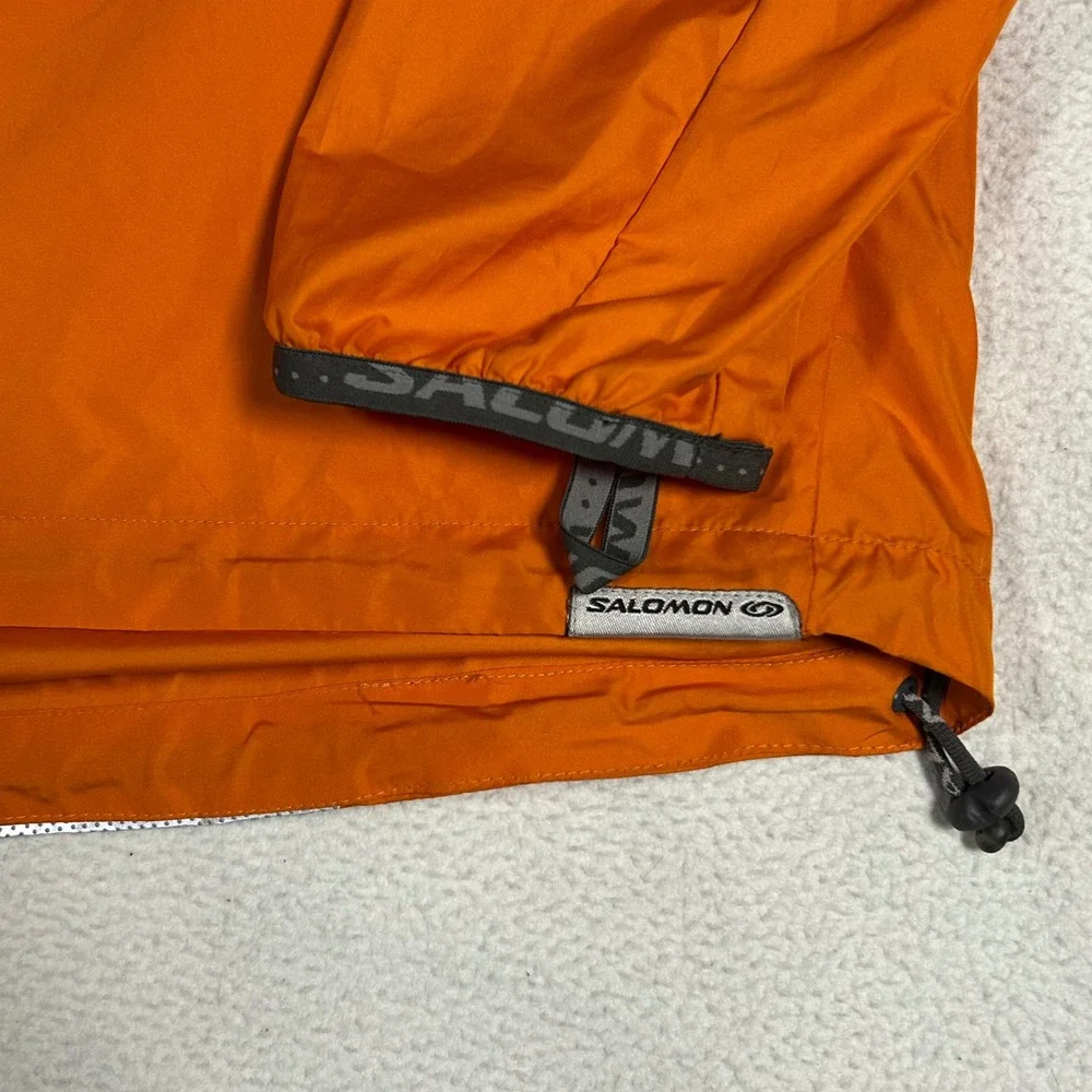 Salomon Windbreaker Jacket Mens XL Orange Grey X3‎ Sports Activity Vehicle Zip